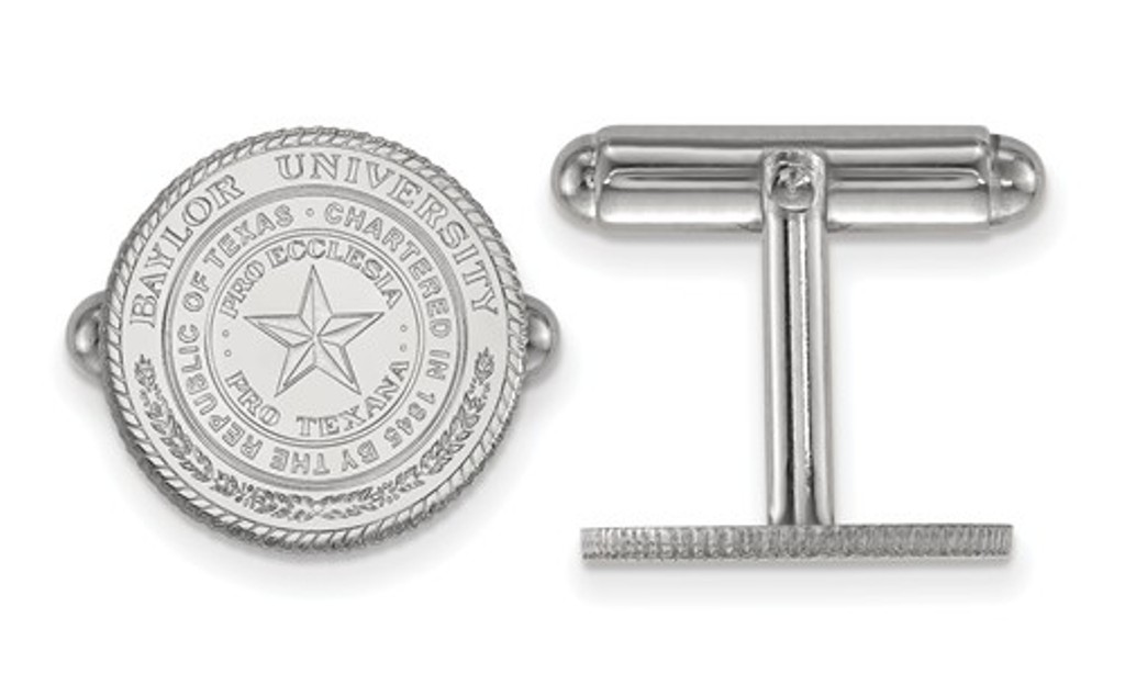 Sterling Silver LogoArt Baylor University Crest Cuff Link