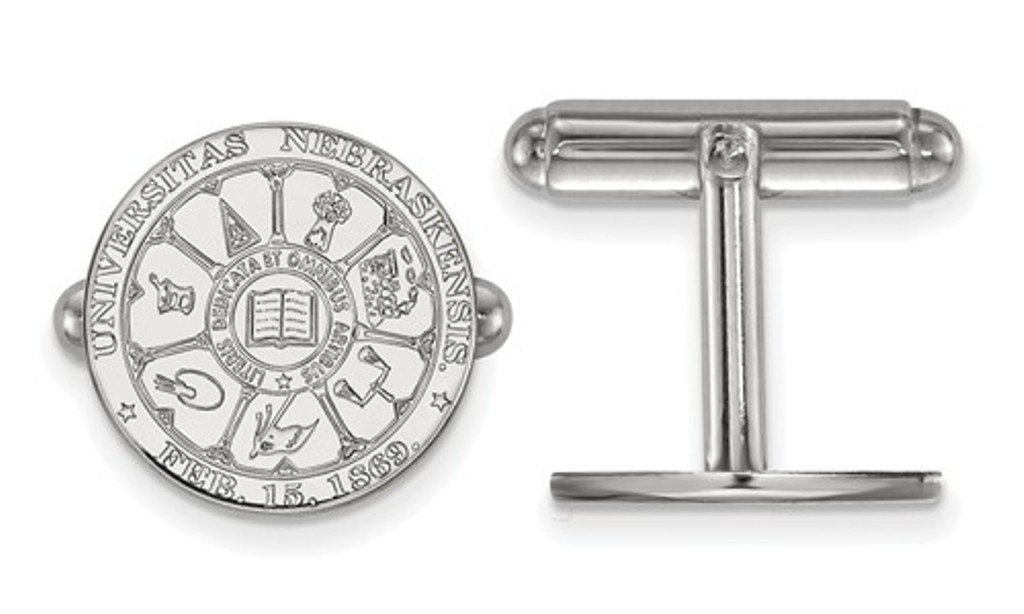 Sterling Silver LogoArt University Of Nebraska Crest Cuff Link