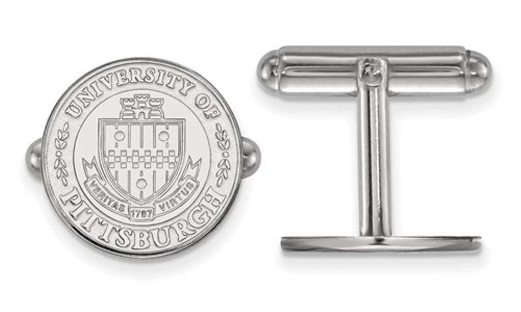 Sterling Silver LogoArt University Of Pittsburgh Crest Cuff Link