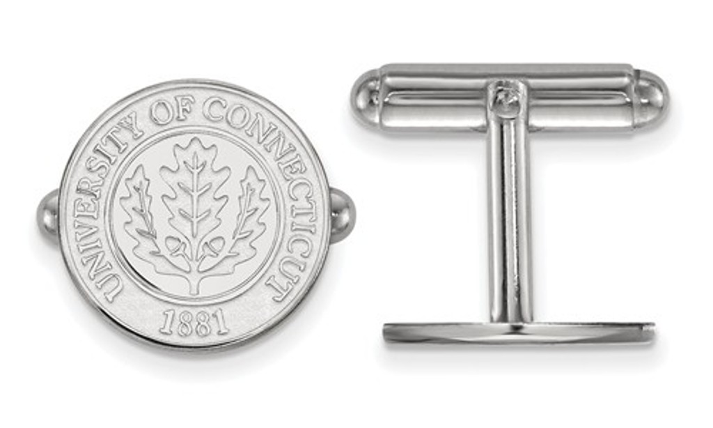 Sterling Silver University Of Connecticut Crest Cuff Link