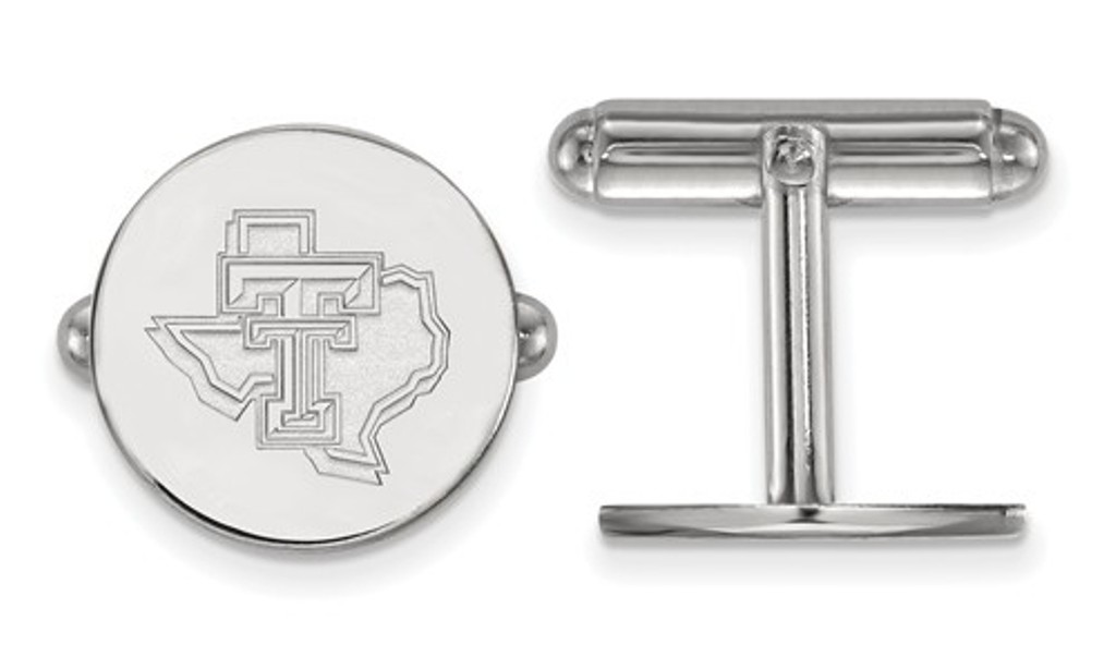 Sterling Silver LogoArt Texas Tech University Cuff Link