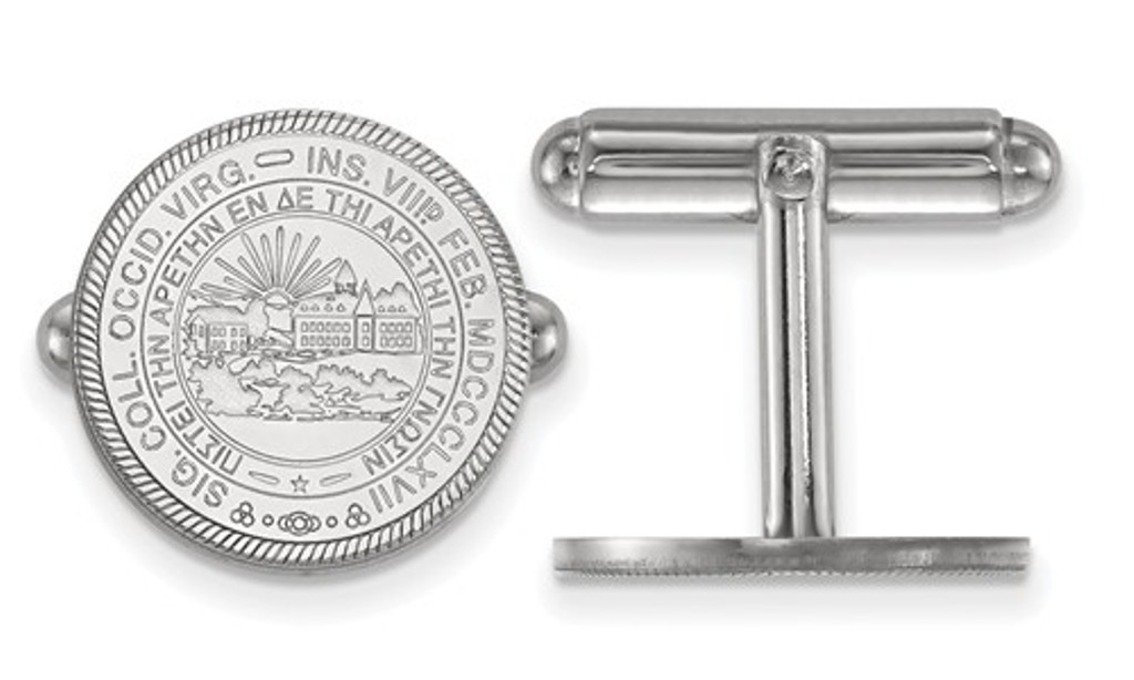 Sterling Silver LogoArt West Virginia University Crest Cuff Link