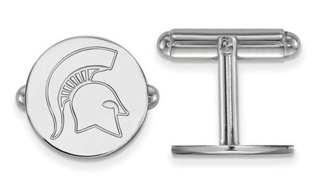 Sterling Silver LogoArt Michigan State University Cuff Link