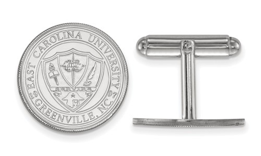 Sterling Silver LogoArt East Carolina University Crest Cuff Link 