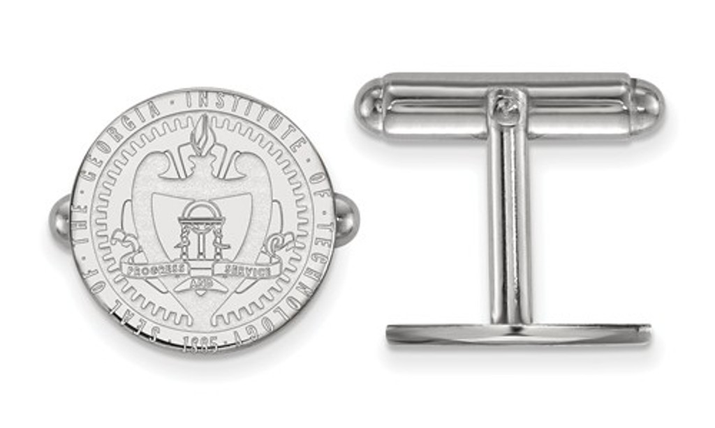 Sterling Silver LogoArt Georgia Institute Of Technology Crest Cuff Link