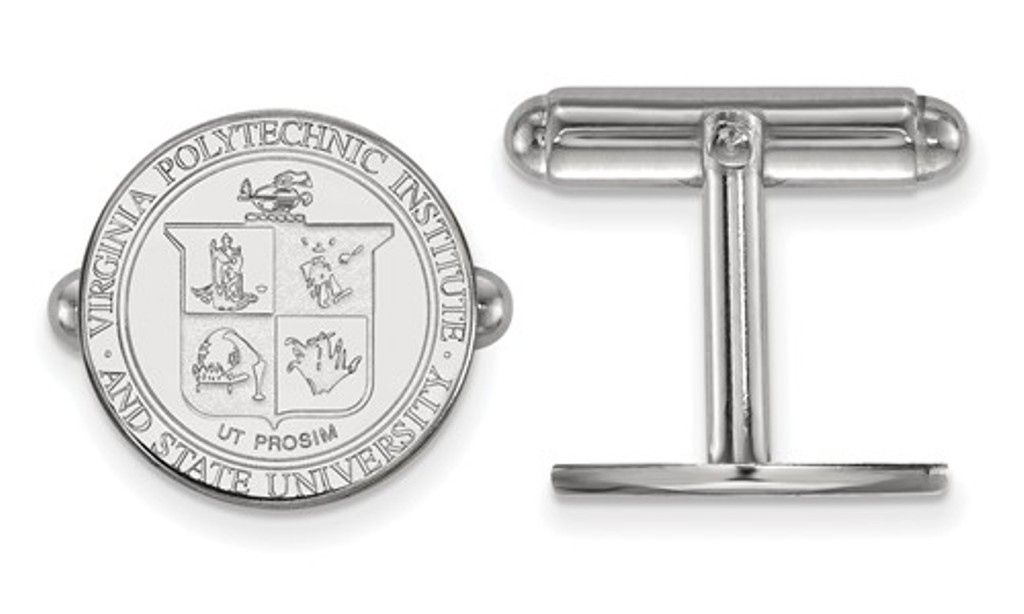 Sterling Silver LogoArt Virginia Tech Crest Cuff Link