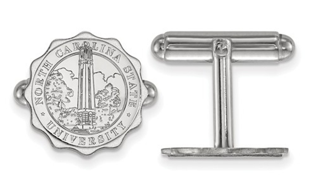 Sterling Silver LogoArt North Carolina State University Crest Cuff Link