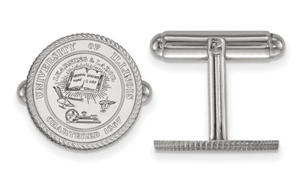 Sterling Silver LogoArt University Of Illinois Crest Cuff Link