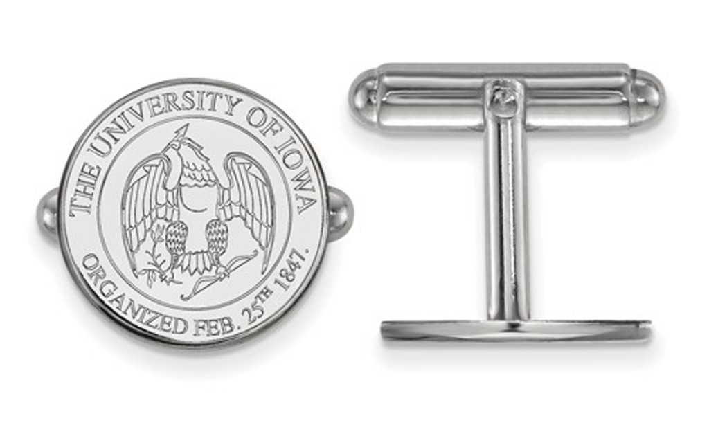 Sterling Silver LogoArt University Of Iowa Crest Cuff Link