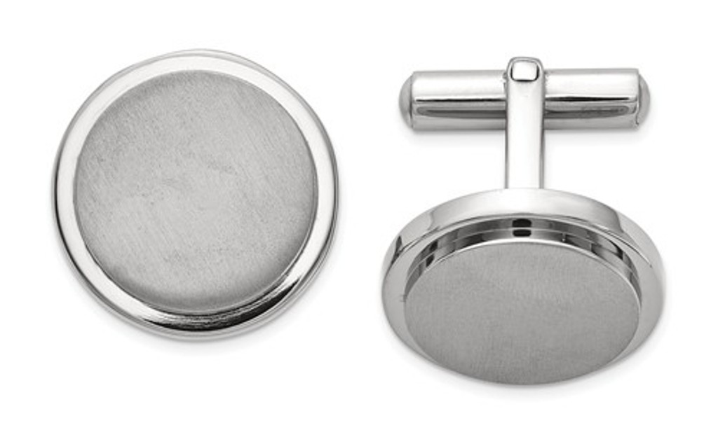 Titanium Brushed And Polished Cuff Links