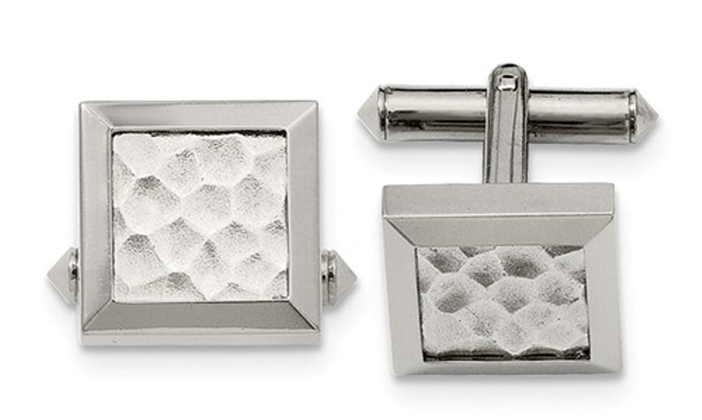 Titanium Hammered Cuff Links