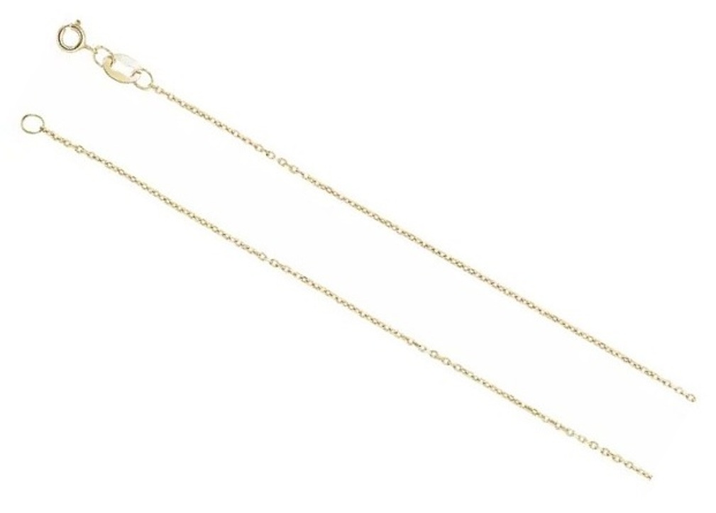 14K Yellow 1 mm Diamond-Cut Cable Chain