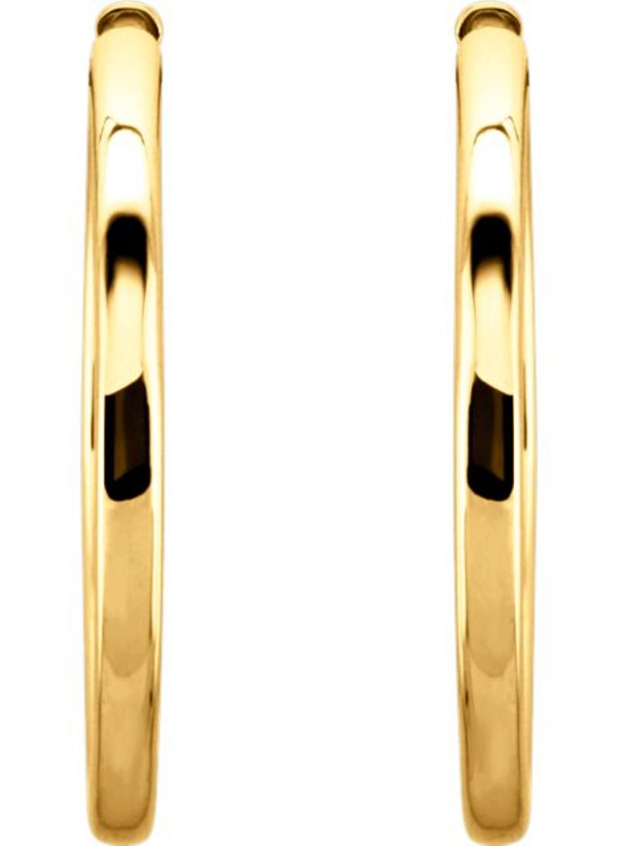 14K Yellow 34.2 mm Hinged Hoop Earrings

