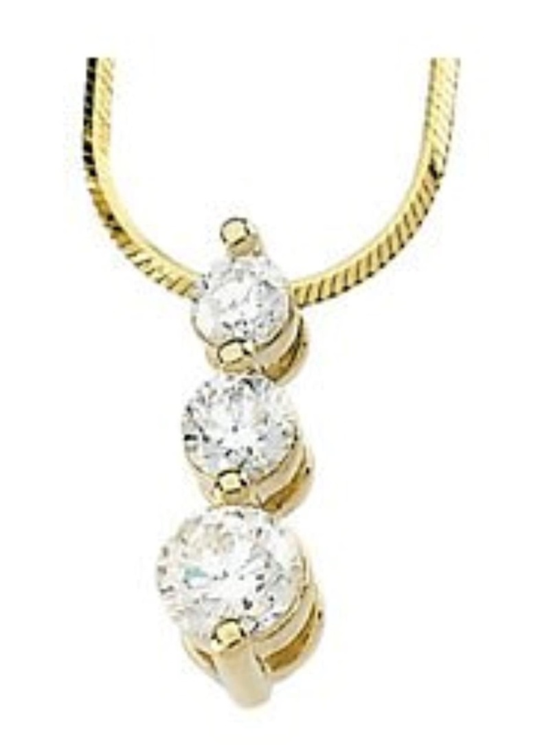 14k Yellow Gold Diamond Pendant Necklace