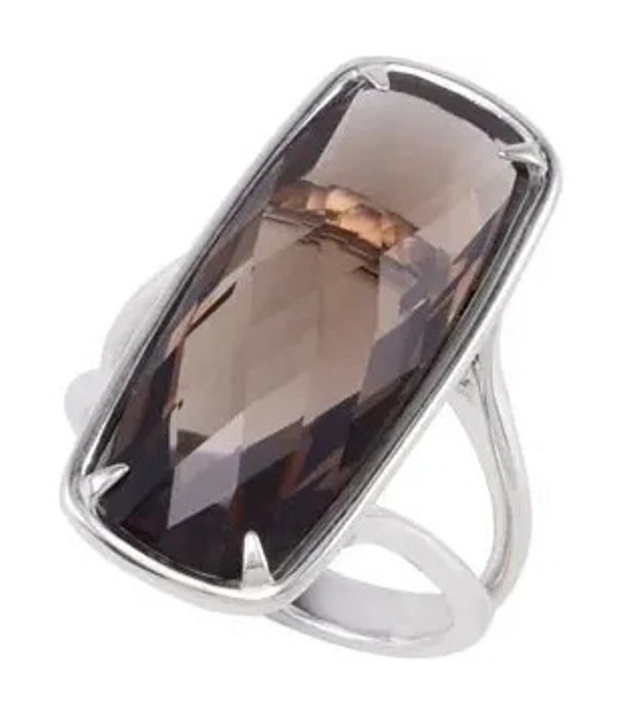Smoky Quartz Antique Cushion Sterling Silver Ring