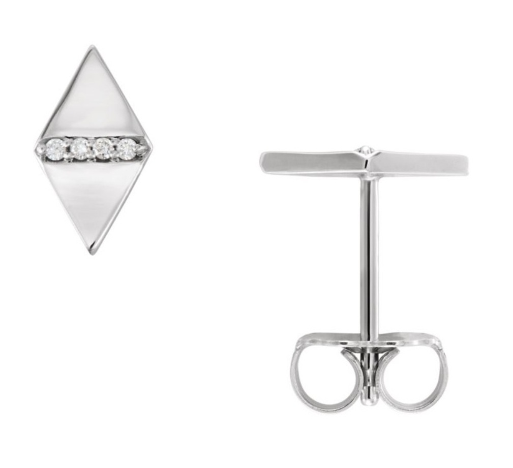 Diamond Geometric Earrings, Platinum
