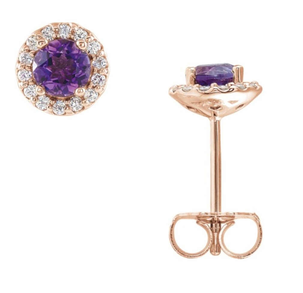 Genuine Amethyst 14K Rose