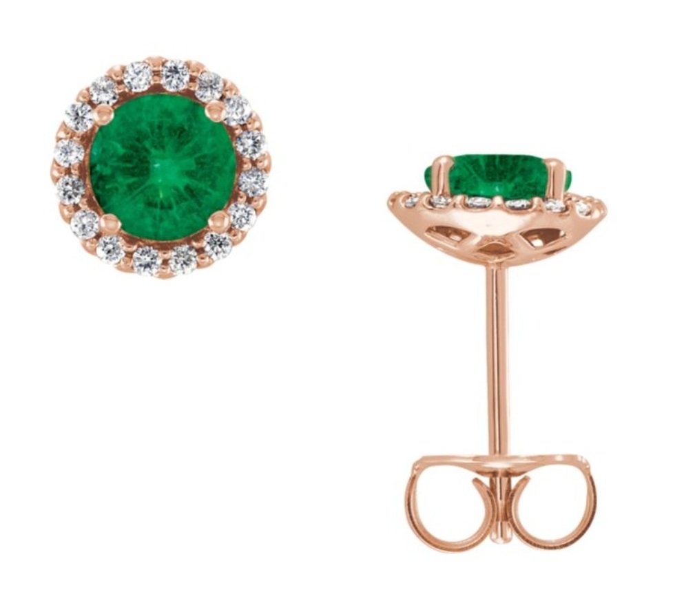 Genuine Emerald 14K Rose