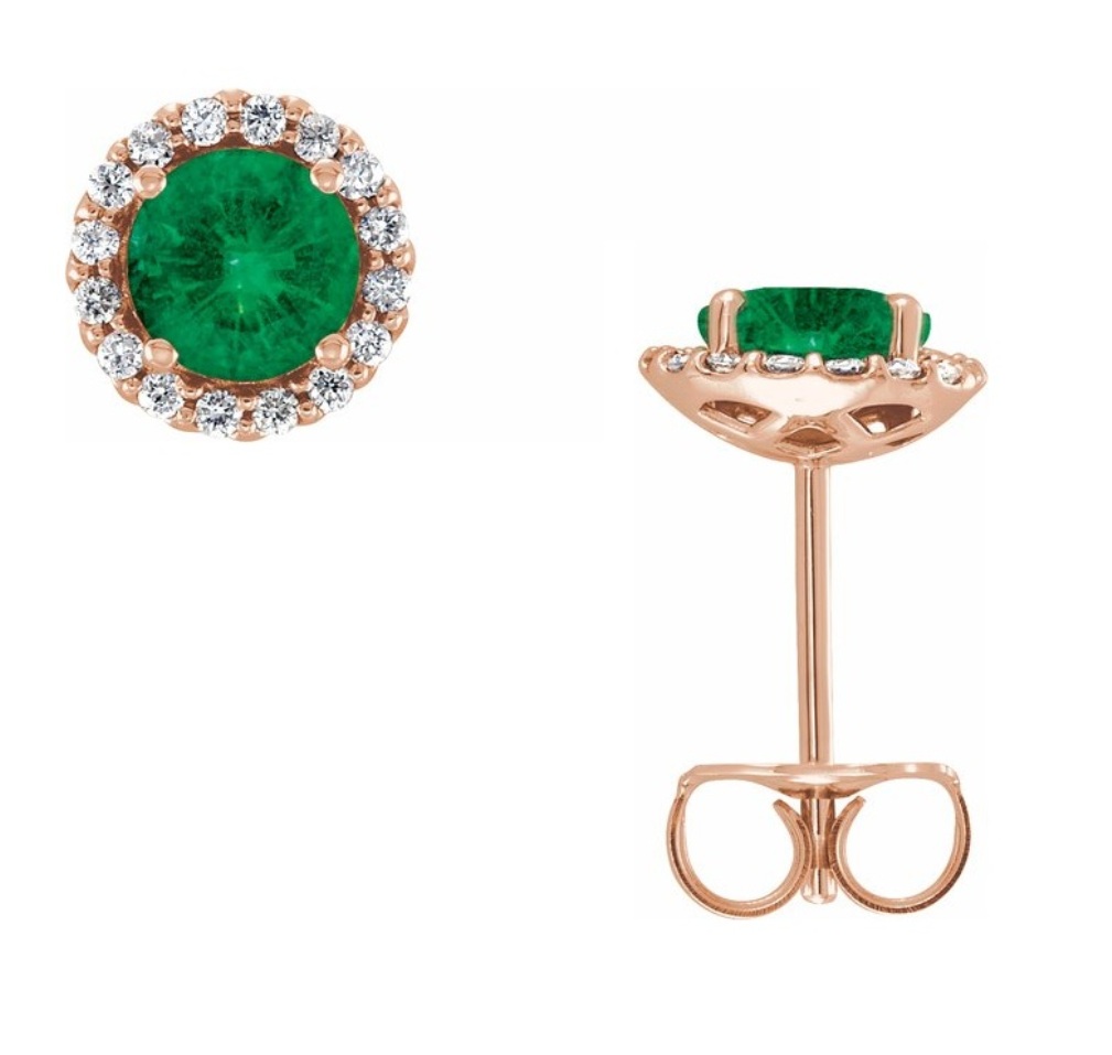 Chatham Lab-Created Emerald 14K Rose