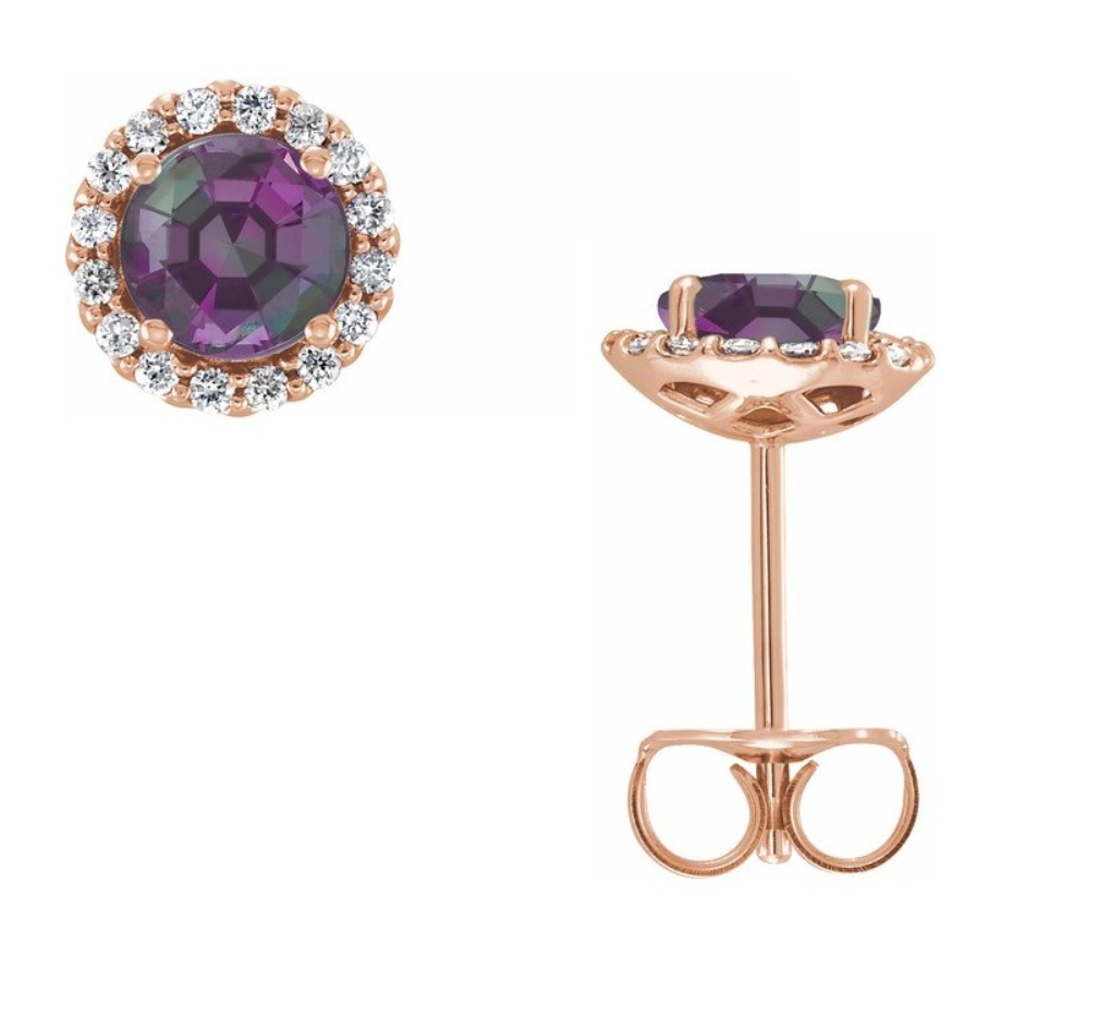 Chatham Lab-Created Alexandrite 14K Rose