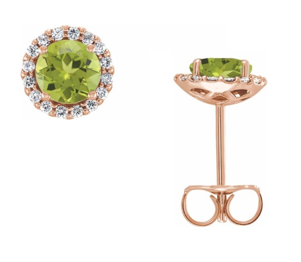 Genuine Peridot 14K Rose