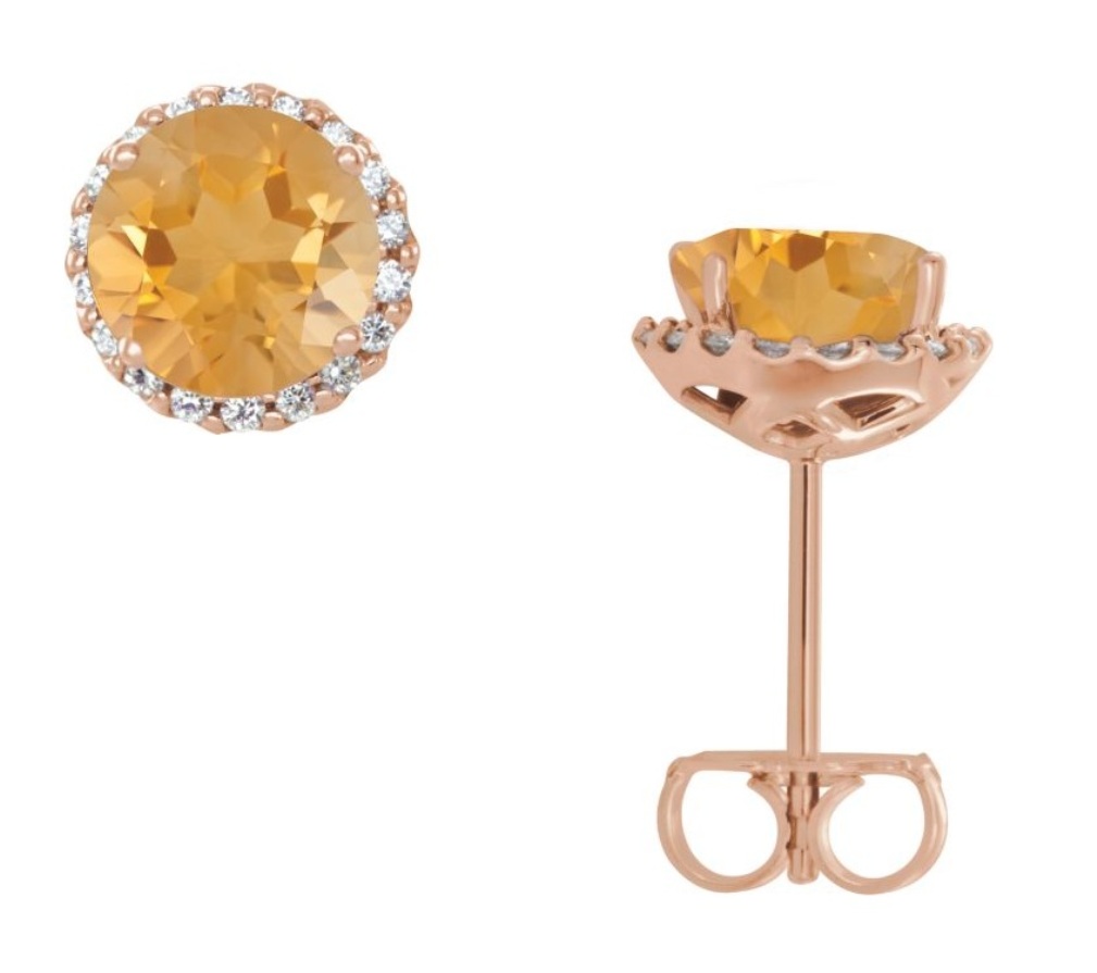 Genuine Citrine 14K Rose