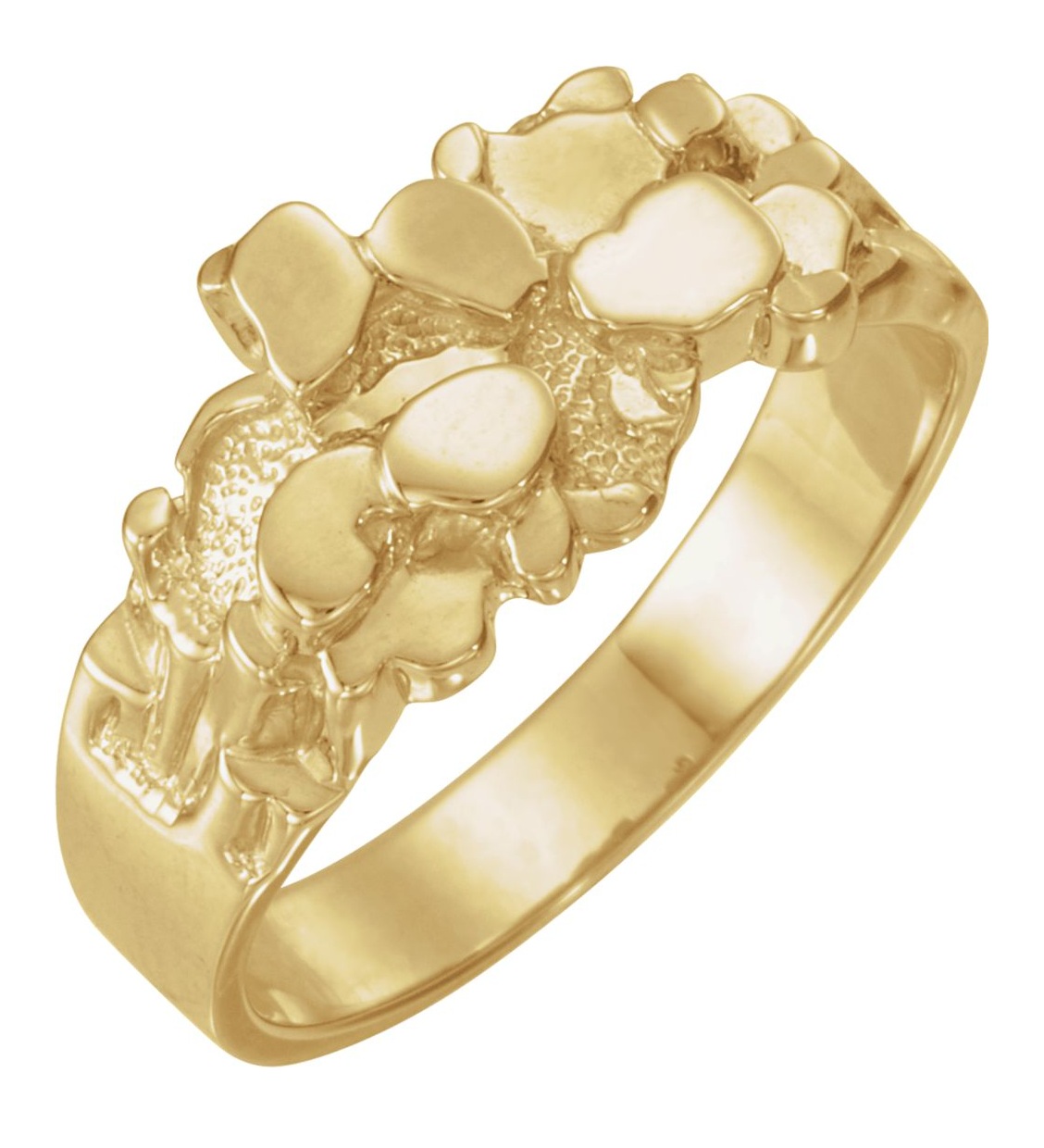 14k Yellow Gold Men's Nugget Ring, Size 10
