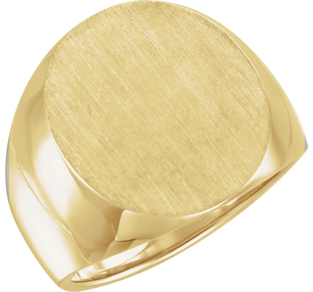 14k Yellow Gold Men's Solid Signet Ring