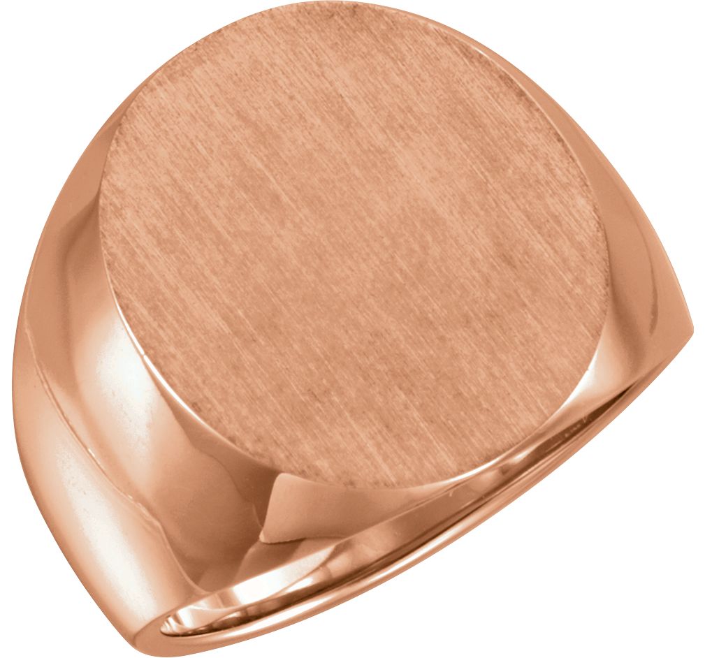 10k Rose Gold Men's Solid Signet Ring