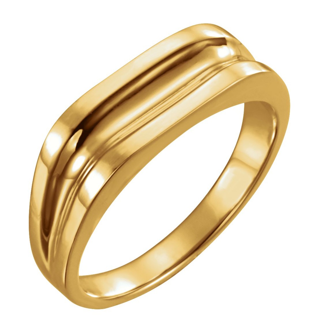 Men's 14k Yellow Gold Grooved Ring