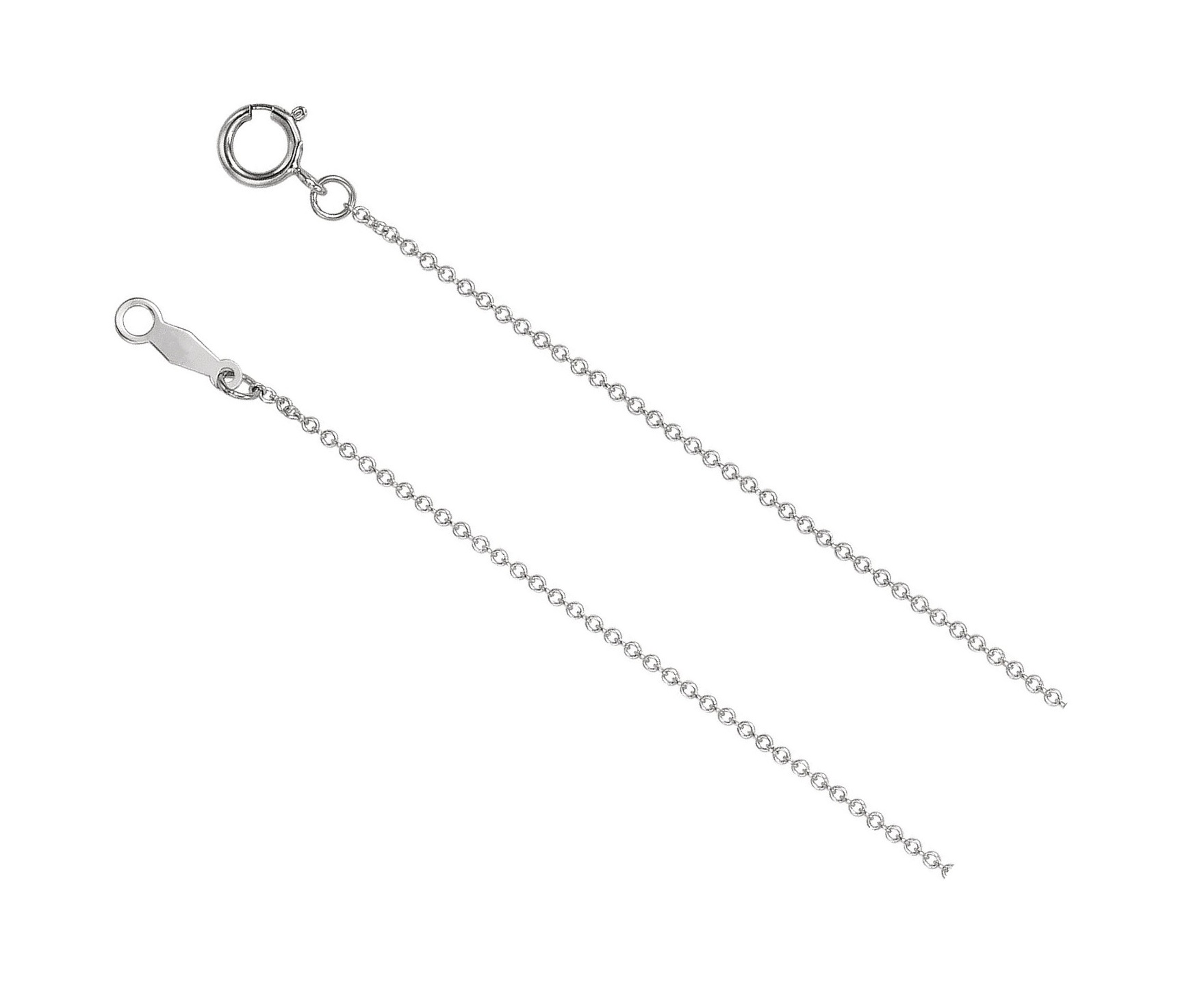 Sterling Silver 1 mm Solid Cable Chain