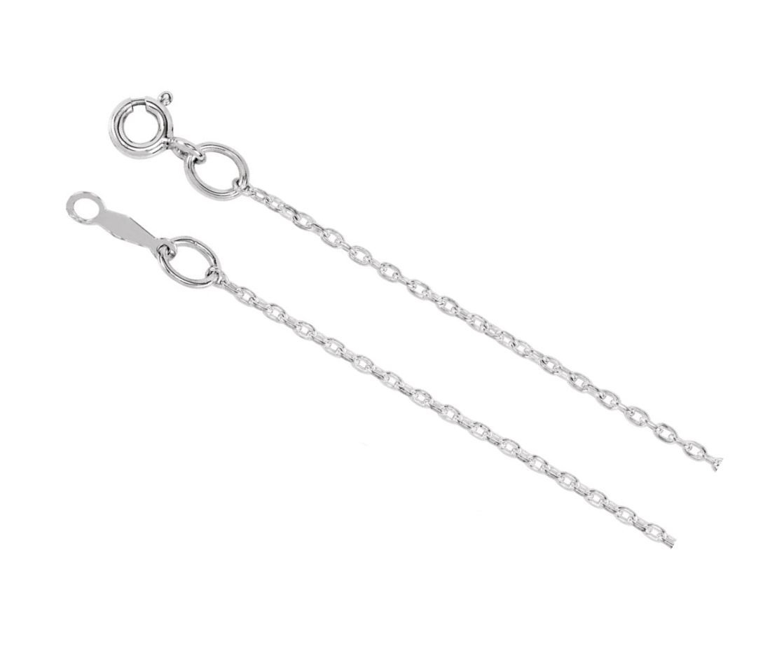 Sterling Silver Solid Cable Chain, 1MM