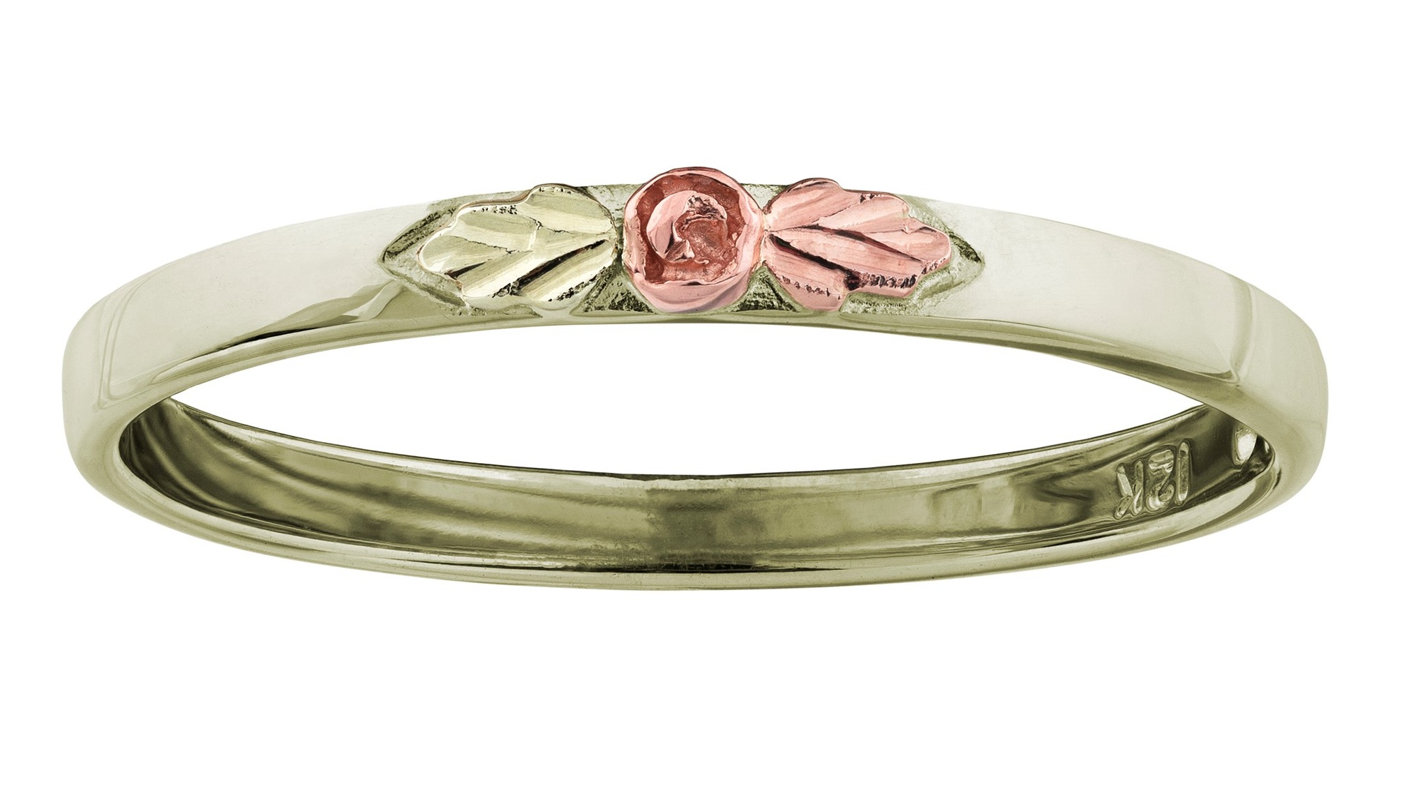 Women's Stackable Ring, Sterling Silver, 10k Rose and 12k Green Gold Black Hills Gold