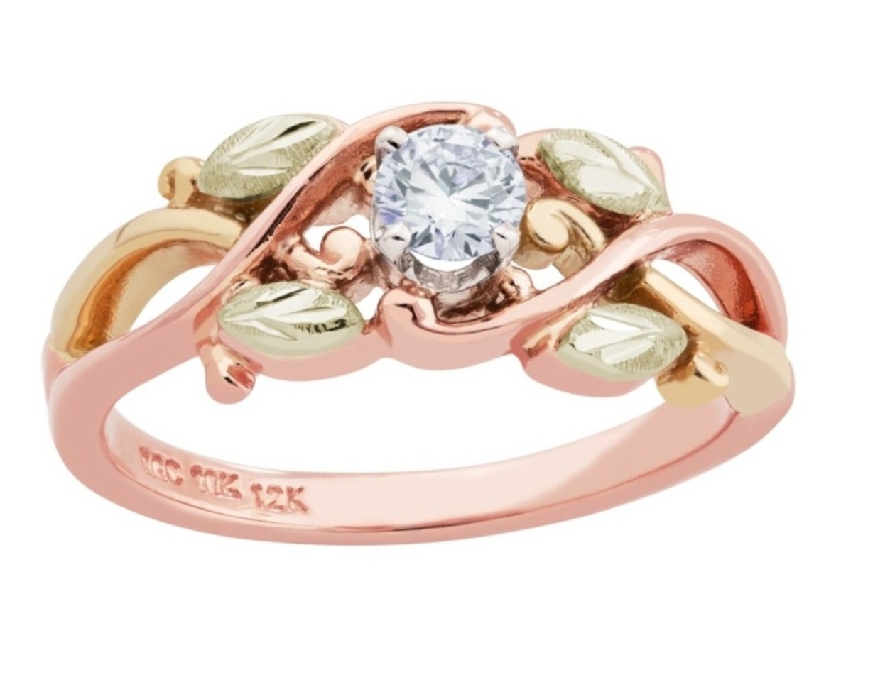Engagement Ring, 12k Rose and Green Gold Black Hills Gold
