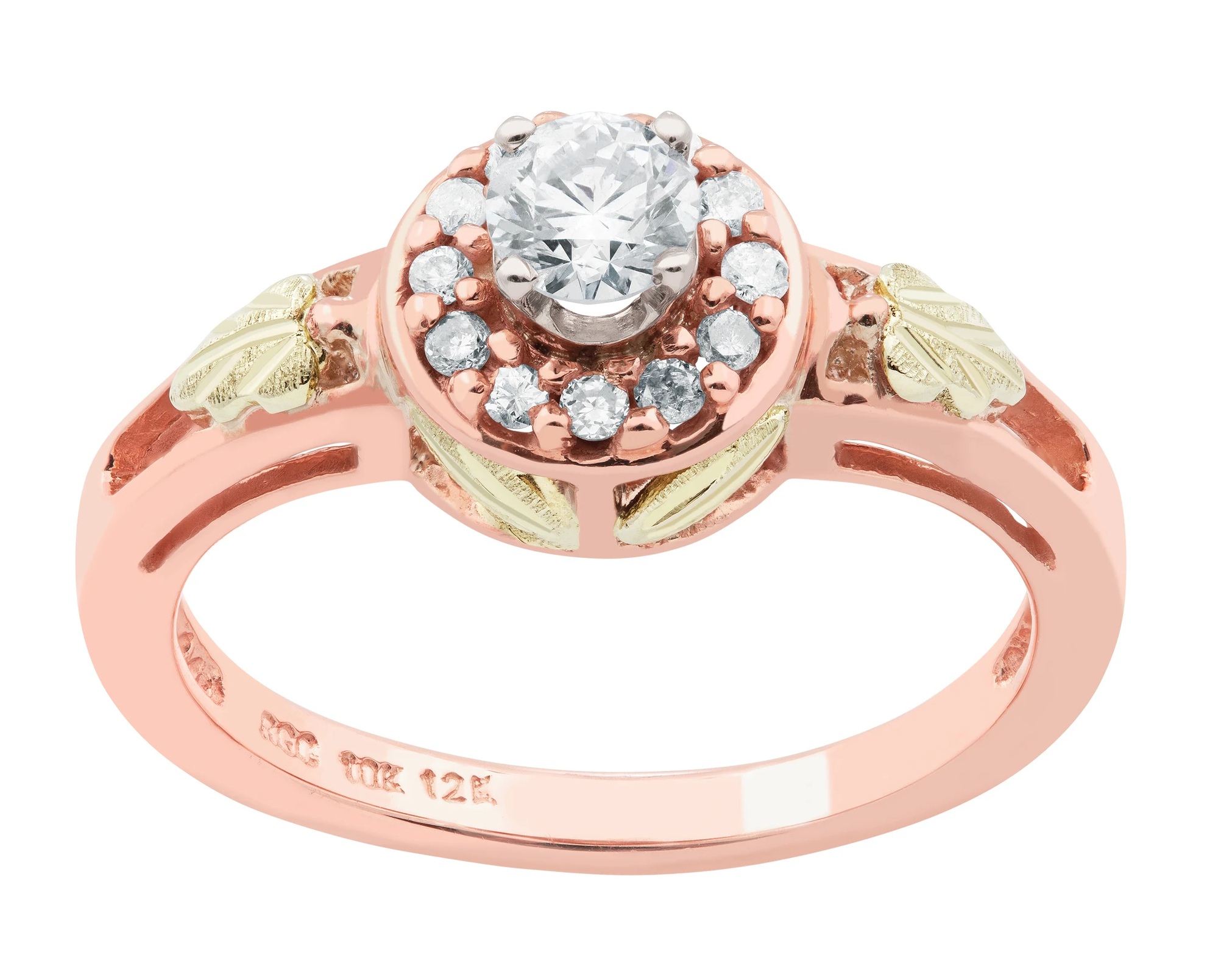 Engagement Ring, 12k Rose and Green Gold Black Hills Gold