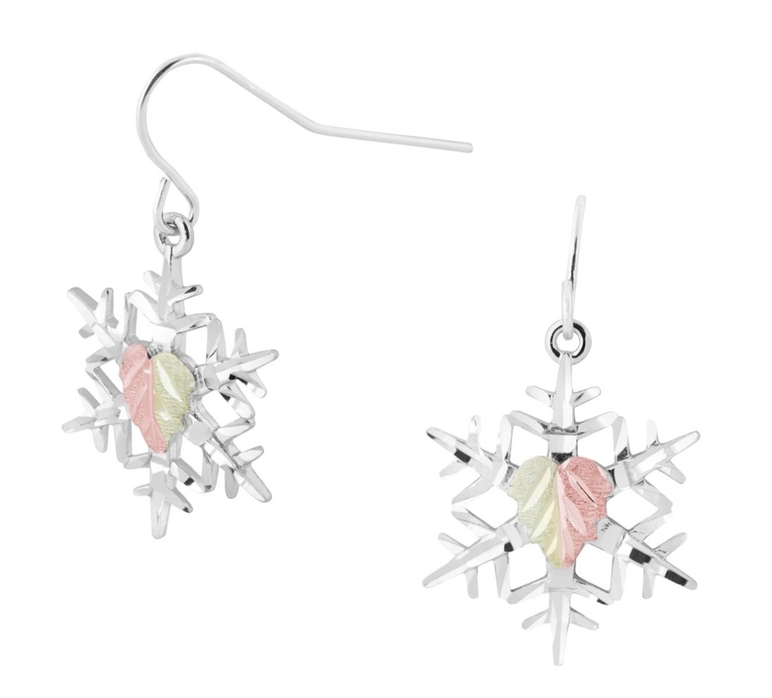 Snowflake, Sterling Silver, 12k Rose and Green Gold Black Hills Gold/><br />
<img decoding=