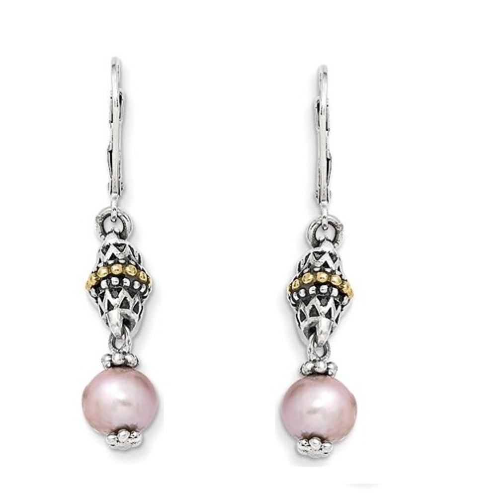 Sterling Silver Pink Freshwater Cultured Pearl Earrings (8-8.5mm)