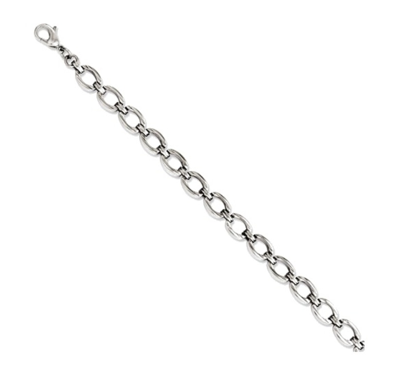 Stainless Steel Oval Links Bracelet, 8