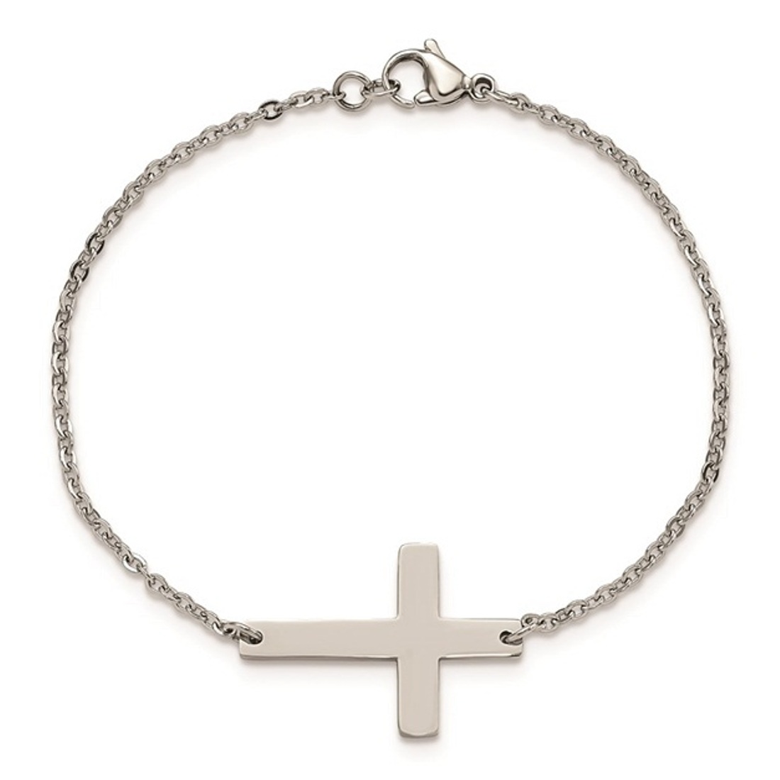 Stainless Steel Crosses on Twisted Wire 7.5in w/ext Bracelet 