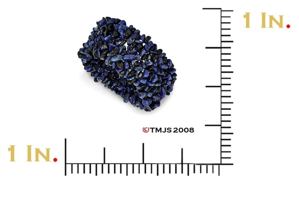 Lapis Lazuli and Black Tourmaline Wide Stretch Stainless Steel Bracelet