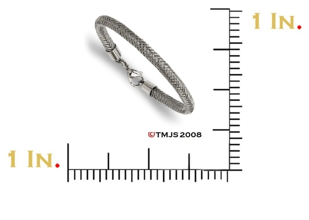 Stainless Steel Wire Textured Bracelet, 8