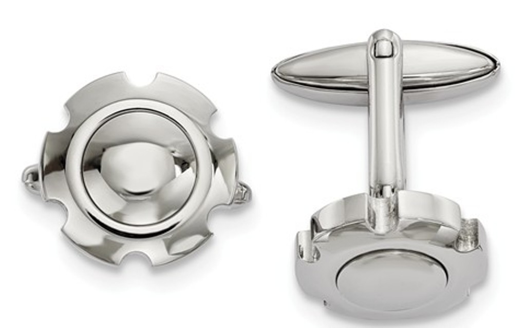 Stainless Steel Polished Cuff Links, 24.61X19.15MM