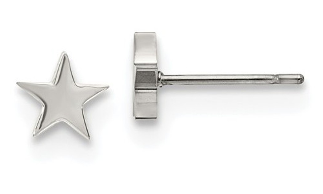 Stainless Steel Star Post Earrings