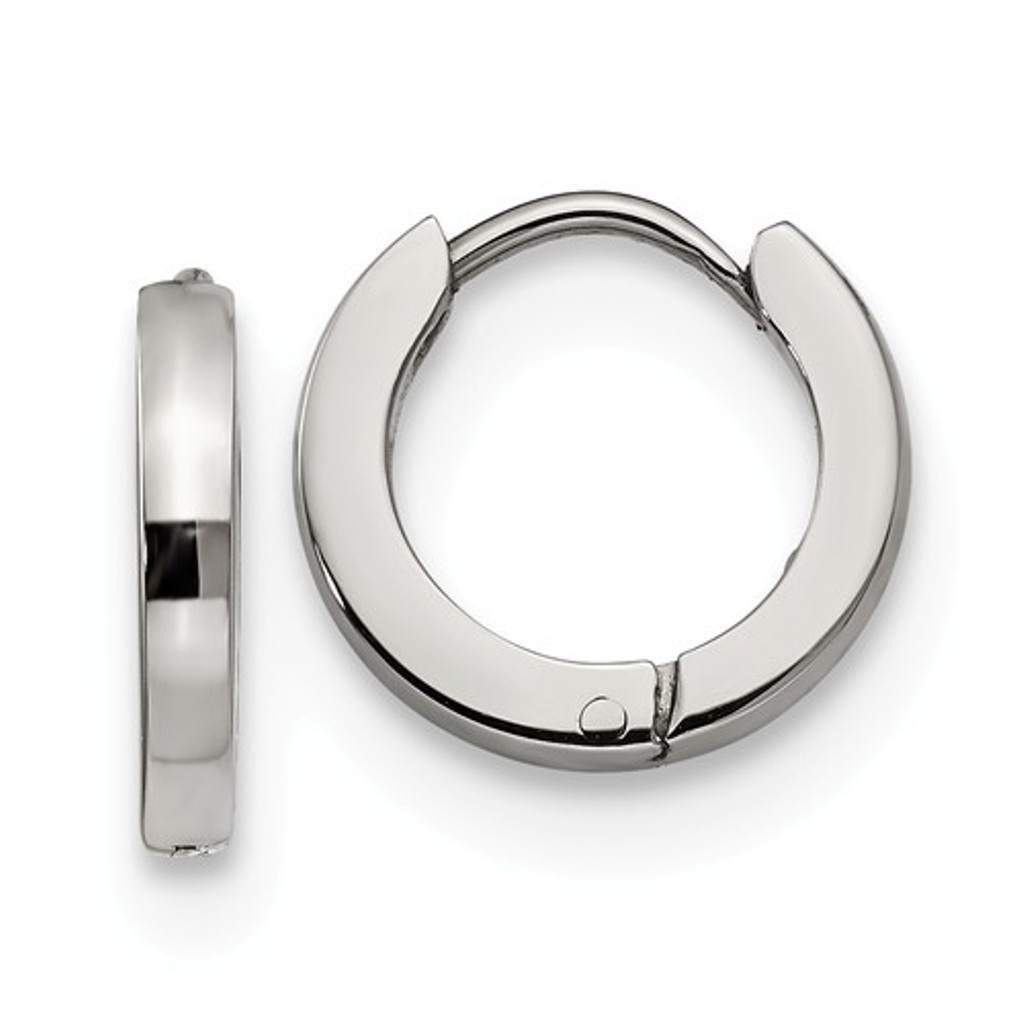 Stainless Steel Hinged Hoop Earrings