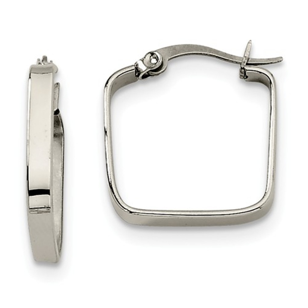 Stainless Steel Square Hoop Earrings