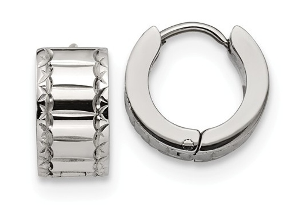 Stainless Steel Hinged Hoop Earrings