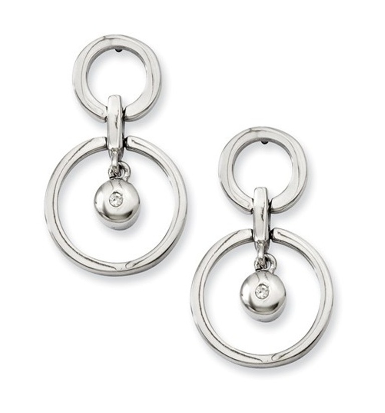 Stainless Steel CZ Earrings