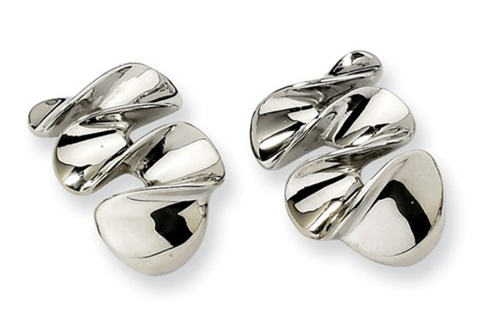 Polished Stainless Steel Post Earrings