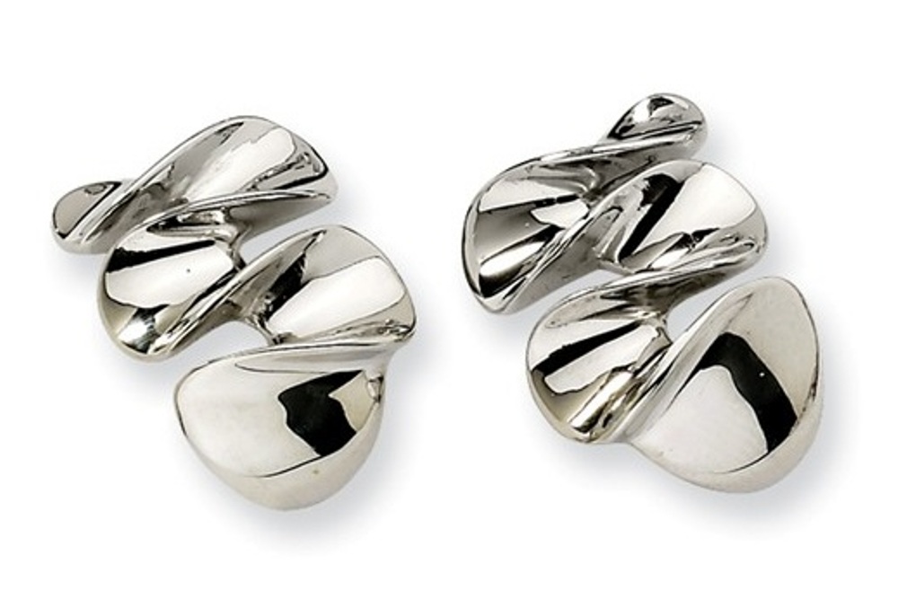 Polished Stainless Steel Post Earrings