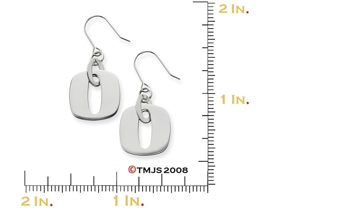  Stainless Steel Square Link Earrings